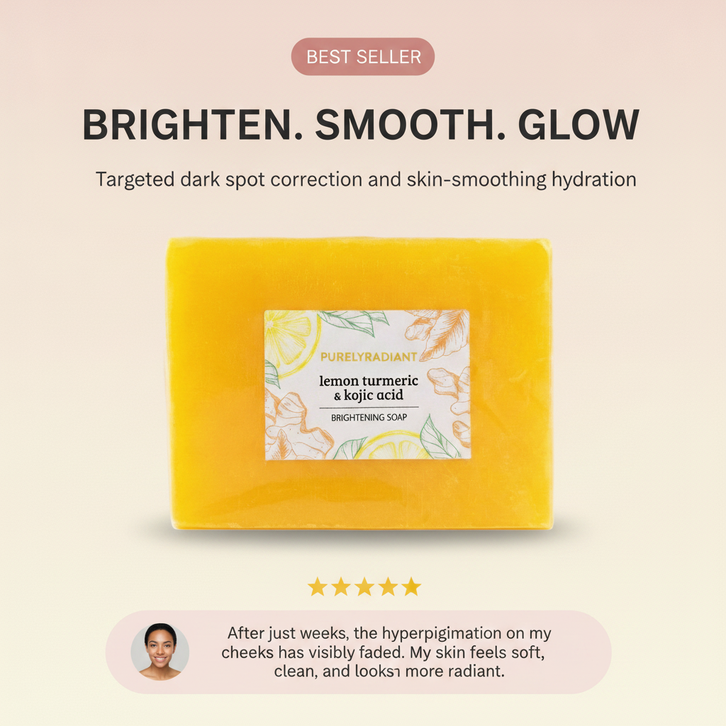 lemon turmeric & kojic acid brightening soap - 3 Pack