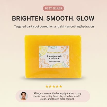lemon turmeric & kojic acid brightening soap - 3 Pack